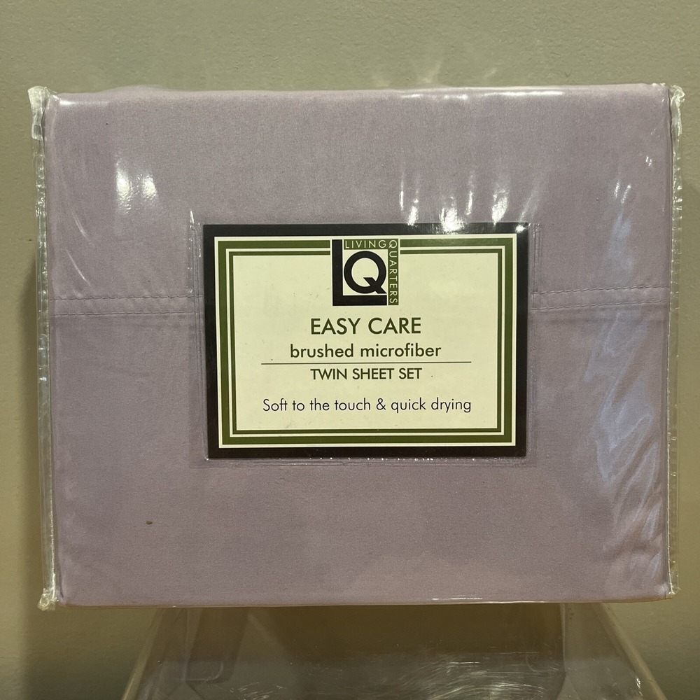 Living Quarters TWIN Sheet Set Brushed Microfiber Lavender Purple NEW